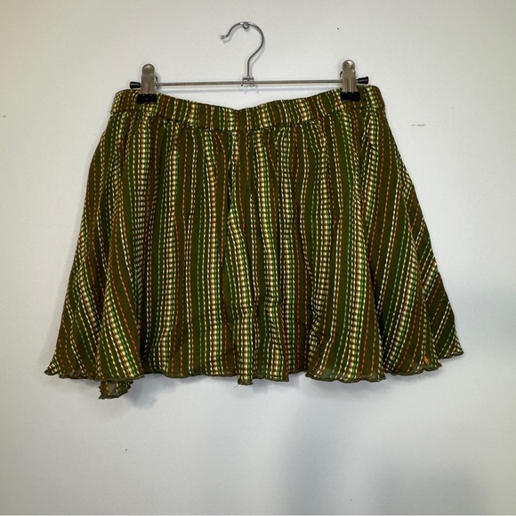 Namchi Bliss Urban Outfitters Green Boho Mini Skirt M | Button Front Cotton NWOT - Picture 2 of 7